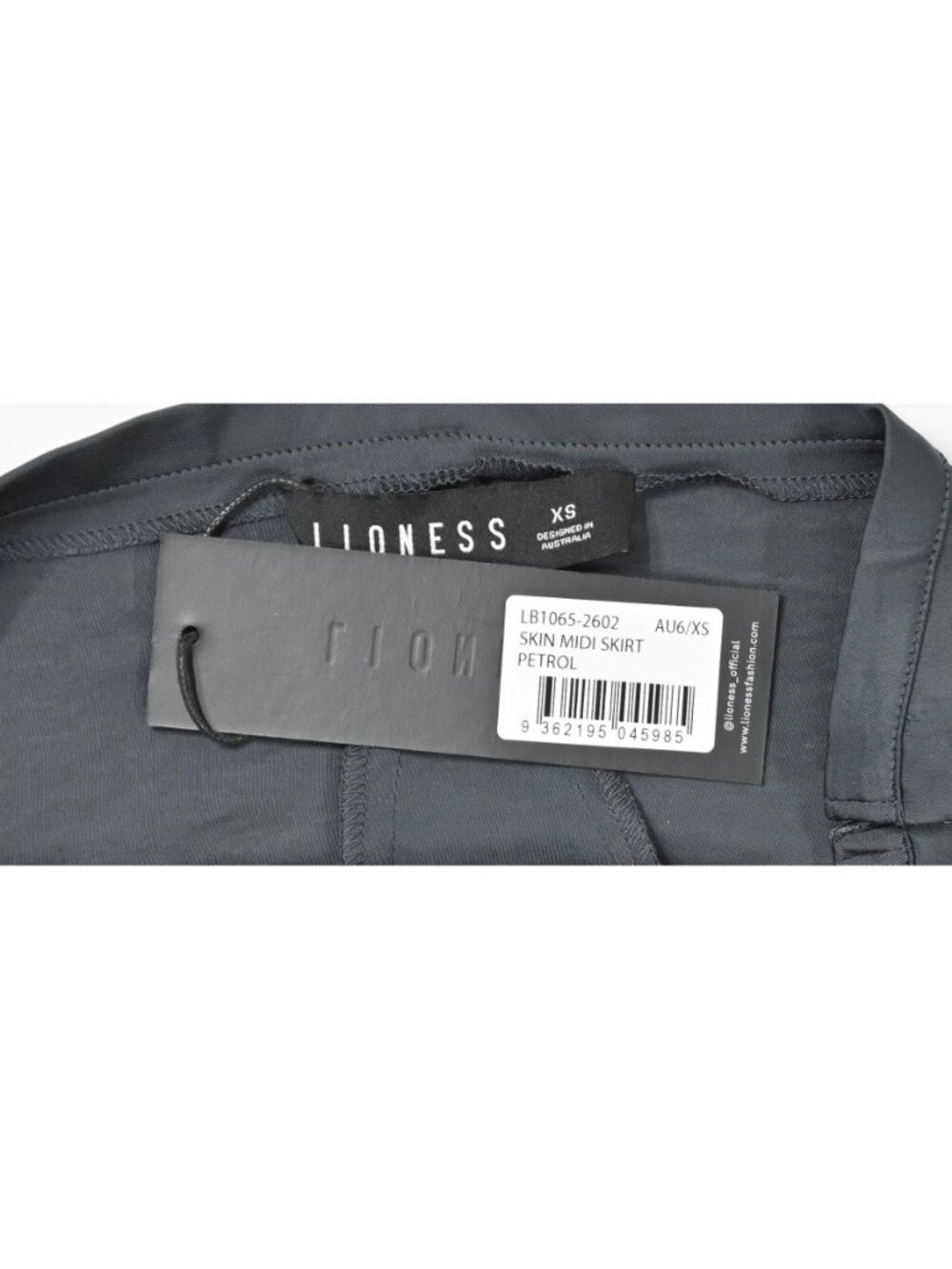 Lioness Skin Midi Skirt in Petrol - Picture 2 of 4